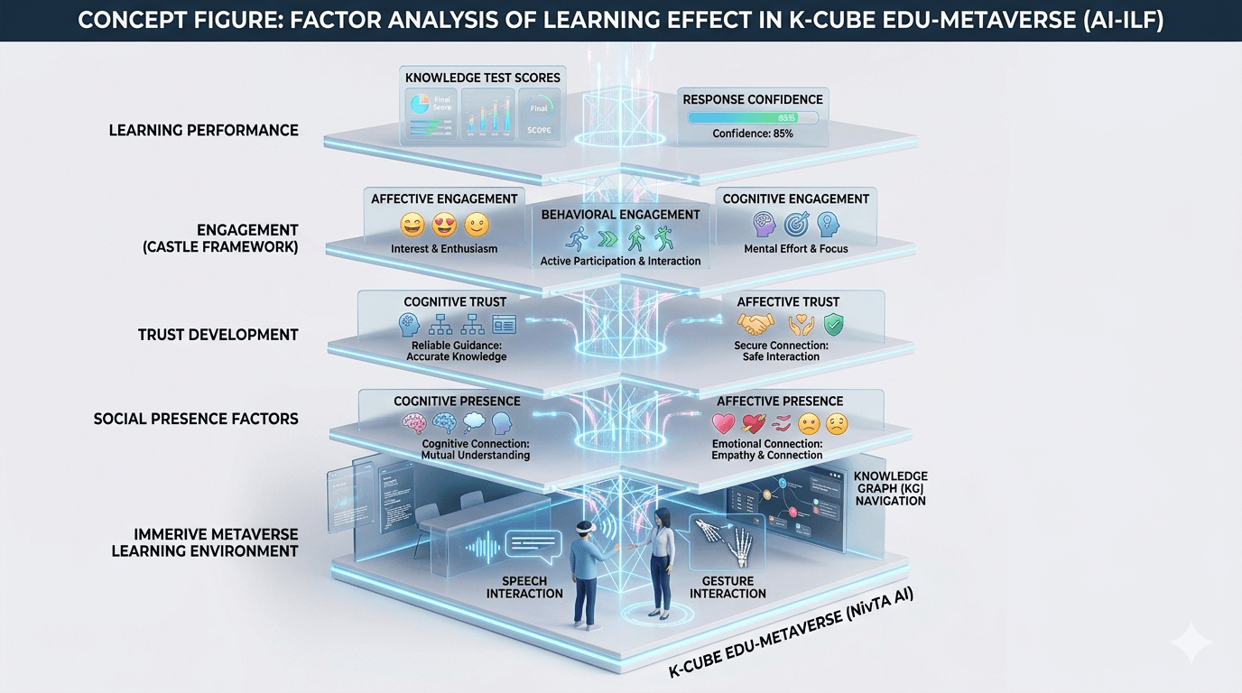 Towards AI-Assisted Immersive Learning:Factor Analysis of Learning Effect in K-CubeEdu-Metaverse