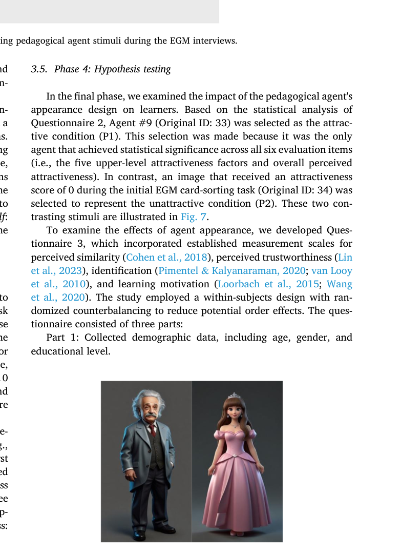 Fig. 7. Left: attractive pedagogical agent (P1; Original ID: 33). Right: unat
tractive pedagogical agent (P2; Original ID: 34).
