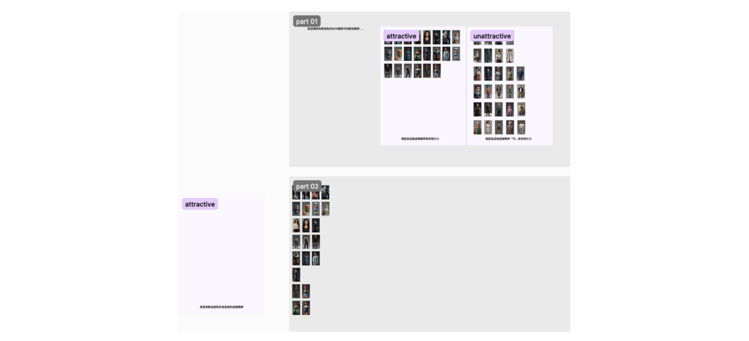 Fig. 6. Interactive tool for sorting and categorizing pedagogical agent stimuli during the EGM interviews.